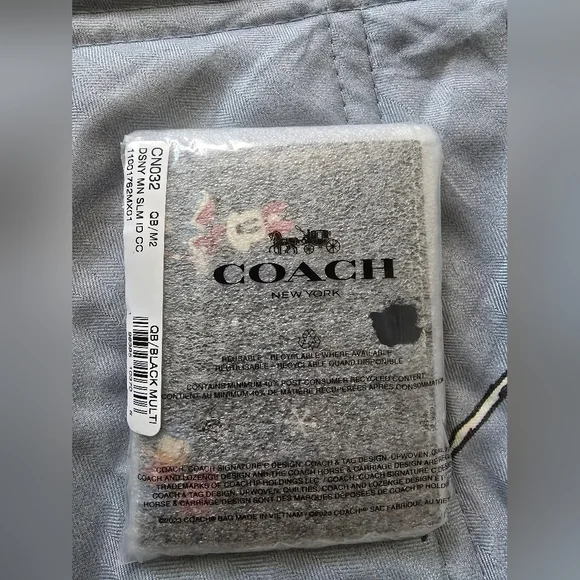 Coach Disney Leather Slim ID Card Case Holder Wallet NEW NWT - Picture 2 of 5